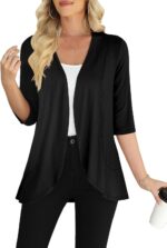Yincro Women's Casual 3/4 Sleeve Cardigan Lightweight Soft Open Front Cardigans - Image 2