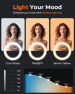 Sensyne 10'' Ring Light with 50'' Extendable Tripod Stand, LED Circle Lights with Phone Holder for Live Stream/Makeup/YouTube Video/TikTok, Compatible with All Phones - Image 4