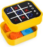 Rechargeable Tic Tac Toe Game Box with 5 Fun Brain Memory Games, Electronic Touchscreen Handheld Game, Portable Digital Puzzle Board Travel Toy, Gifts Choice for Kids and Adults(Yellow) - Image 2