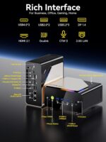 GMKtec AI Mini PC Ultra 9 285H (Turbo 5.4GHz) 96GB DDR5 2TB PCIe 4.0 SSD Mini Gaming Computer 3X M.2 Expansion Slots, Oculink, Quad Screen 8K Display EVO-T1 - Image 10