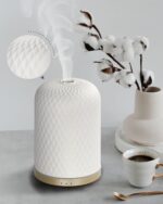 Essential Oil Diffuser,110ML Diffusers for Essential Oils Large Room, Ceramic Diffusers Decorative Ultrasonic Defuzzer, Ideal for Aesthetic Home,Dorm Décor, Yoga,White - Image 2