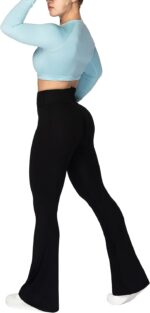 Sunzel Flare Leggings, Crossover Yoga Pants with Tummy Control, High-Waisted and Wide Leg - Image 7