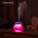Essential Oil Diffusers Aromatherapy Diffuser: Vyaime Salt Lamp Diffuser for Home Bedroom Office, Pink Crystal Himalayan Cute Lotus Auto Shut-Off 7 Colors LED Night Light - V1103 - Image 3