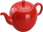 Antique Ceramic Teapot Coffee Pot with Infuser, 400ml (1-2 cups) Small Porcelain Tea Pots for Loose Leaf Tea, with Removable Stainless Steel Strainer and Lid for Gift (Red) - Image 7
