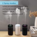 Car Diffuser Humidifier USB Aromatherapy Essential Oil Air Freshener USB Cool Mist Mini Portable Diffuser for Car Home Office Bedroom (Black) - Image 6