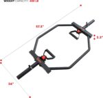 Sunny Health & Fitness Strength Training Olympic Hex Bar Barbell, High Load Capacity, Swivel Handles, Safety Clips, Knurled Handles for Deadlifts, Shoulder Presses, Shrugs, Back Rows, Weightlifting - Image 6