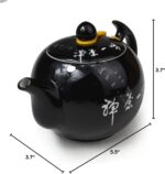 Porcelain Teapot, 10oz Small Tea Pot Xishi Chinese Gongfu Tea Set Ceramic Kettle Black (Teapot) - Image 14