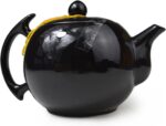 Porcelain Teapot, 10oz Small Tea Pot Xishi Chinese Gongfu Tea Set Ceramic Kettle Black (Teapot) - Image 5