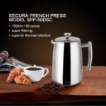 Secura French Press Coffee Maker, 50-Ounce, 304 Stainless Steel Insulated Coffee Press with Extra Screen - Image 6