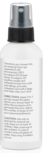 Aromasong Eucalyptus Shower Spray Aromatherapy – 100% Natural Eucalyptus Spray for Shower – Made in USA, Pure Essential Oil Mist for Sinus Relief & Spa-Like Steam, 4 fl oz - Image 8