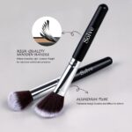Makeup Brush Set, SOLVE 32 Pieces Professional Makeup Brushes Wooden Handle Cosmetics Brushes Foundation Concealer Powder Face Eye Make up Brushes Kit, Black - Image 4