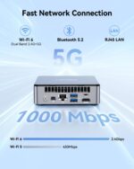GEEKOM Air12 Mini PC with Intel Alder Lake N95, 16GB DDR5 512GB NVMe SSD Mini Desktop Computer, 4K Triple Display via HDMI 2.0+MiniDP 1.4+USB-C, SD Slot, WiFi 6, Gigabit LAN, VESA for Home&Office - Image 9