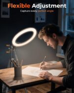 Sensyne 10'' Ring Light with 50'' Extendable Tripod Stand, LED Circle Lights with Phone Holder for Live Stream/Makeup/YouTube Video/TikTok, Compatible with All Phones - Image 6
