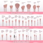 MAANGE Makeup Brush Set 49 Pcs Makeup Tool Set Premium Synthetic Foundation Powder Concealers Eye shadows Blush Makeup Brushes (Pink, 49 Piece Set) - Image 4