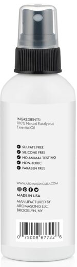 Aromasong Eucalyptus Shower Spray Aromatherapy – 100% Natural Eucalyptus Spray for Shower – Made in USA, Pure Essential Oil Mist for Sinus Relief & Spa-Like Steam, 4 fl oz - Image 9