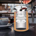Secura French Press Coffee Maker, 50-Ounce, 304 Stainless Steel Insulated Coffee Press with Extra Screen - Image 5