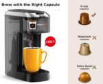 Bonsenkitchen Single Serve Coffee Maker, Coffee Brewer for K Cup Capsule, Fast Brewing Coffee Machine, Space Saving Design, 6 to 14oz Brew Size, Fits 6.6" Travel Mugs, Silver - Image 5