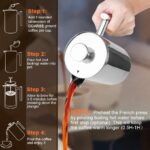 Secura French Press Coffee Maker, 304 Grade Stainless Steel Insulated Coffee Press with 2 Extra Screens, 17oz (0.5 Litre), Silver - Image 7