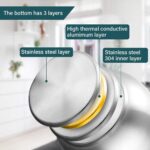 Heavy Duty Tea Kettle Stovetop Whistling Teakettle Teapot,seamless bottom, Stainless Steel 304, Brushed finish (4L) - Image 5