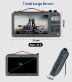 720P 7Inch Screen AM FM Movie Video Radio with Bluetooth Speaker, Rechargeable Digital Shortwave MP3 MP4 Player Radio, Support USB/Micro SD Card, Loud Speaker and Headphone Jack (NO TV) - Image 6