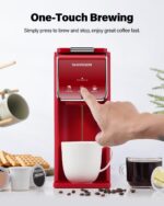 SHARDOR Hot & Iced Coffee Maker, K Cup Coffee Maker Compatible with Ground Coffee, Single Serve Coffee Machine with Bold Setting, Reusable Filter, Travel Mug Friendly, Compact Design, Red - Image 7