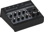 Rockville 3-Person Podcast Recording Package LINE8 USB 8-Channel Mixer and USB Audio Interface with (3) PRO-M50 Headphones, (3) RMIC-SR Mics, Stands, RHPA4 Amp, Cables (12 Items) - Image 3