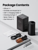 Waterless Essential Oil Diffuser, Rechargeable Scent Diffusers with 3 Mist Levels & Timers, Portable Aromatherapy Diffuser for Home Car Room Studio Office, Black Metal - Image 10