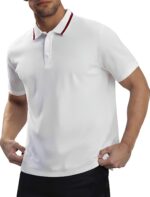 MagnaMan Slim Fit Short Sleeve Polo Shirts for Men - Cotton, Business Casual Stretch Shirt, Breathable Golf & Office Wear - Image 2