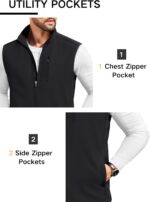 COOFANDY Mens Lightweight Softshell Vest Windproof Sleeveless Jacket Zip Up Fleece Lined Vest Outerwear for Golf Running - Image 5