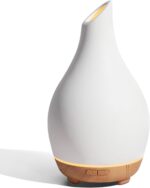 InnoGear Essential Oil Diffuser, 150ml Ceramic Diffuser Handcrafted Stone Aromatherapy Diffusers Ultrasonic Cool Mist Humidifier Vaporizer 2 Mist Modes Waterless for Home, White Vase-Shaped Ceramic - Image 2