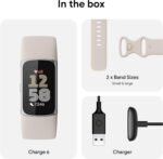 Fitbit Charge 6 Fitness Tracker Smartwatch with Heart Rate, GPS, Health Tools - Fit Bit Smart Watch for Men and Women - Porcelain/Silver Bundle with Cleaning Cloth and Charger - Image 6