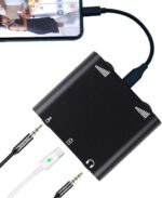 Lightning Splitter Headphone and Charging Audio Charger and Mic Adapter 3-in-1 Podcast Equipment Can Connect to a Sound Card is Suitable for TikTok YouTube Live Streaming, Gaming and Recording (black) - Image 2