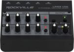 Rockville 3-Person Podcast Recording Package LINE8 USB 8-Channel Mixer and USB Audio Interface with (3) PRO-M50 Headphones, (3) RMIC-SR Mics, Stands, RHPA4 Amp, Cables (12 Items) - Image 4