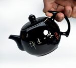 Porcelain Teapot, 10oz Small Tea Pot Xishi Chinese Gongfu Tea Set Ceramic Kettle Black (Teapot) - Image 9