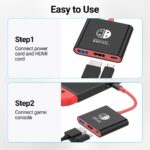 Switch Dock Replacement for Offical Nintendo Switch Dock, Portable Switch TV Adapter 3 in 1with 4K HDMI USB 3.0 PD Port Compatible with Switch OLED Steam Deck (NOT for Switch 2) - Image 9