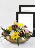 Serene Spaces Living Gold Handi Bowl: Hammered Texture, Decor for Living Rooms, Entryways, Restaurants, Indian Wedding. Table Centerpiece in Aluminum or Brass, Aluminum, 5" Tall & 15.5" Dia - Image 5