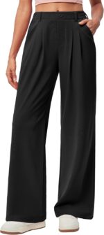 IUGA Wide Leg Pants Woman Pull on Stretchy Work Dress Pants High Waisted Business Casual Trousers Slacks - Image 2