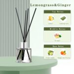 3 Pack Fragrance Reed Diffuser, 50ML Lavender Jasmine Lemongrass Aromatherapy Diffuser Set with 12 Black Fiber Sticks,Air Freshener for Bedroom Bathroom Office, 8.2X 6.6X 2.1 inch - Image 3