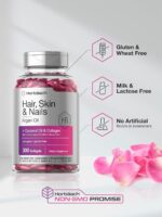Horbäach Hair Skin and Nails Vitamins | 300 Softgels | with Biotin and Collagen | Infused with Argan Oil and Coconut Oil | Non-GMO, Gluten Free Supplement - Image 6