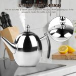 Jadeshay Tea Kettle, 1L Large Stainless Steel Teapot Coffee Pot with Removable Filter for Home, Hotel, Cafe, Bar, Restaurant - Image 4