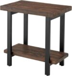 Pomona 27-Inch Wood End Table in Rustic Natural Finish with Metal Legs - 2-Tier Modern Farmhouse Side Table for Home Décor or Accent in Living Room, Bedroom, and Office by Alaterre Furniture - Image 10