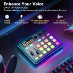 SINWE G1 Gaming Audio Mixer, RGB Audio Interface with Pro-preamp,Bluetooth, Streaming PC Mixer with XLR/48V Phantom Power for Live Streaming, Podcasting, Content Create, Gaming(Black) - Image 3
