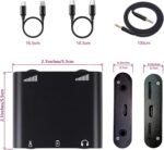 Lightning Splitter Headphone and Charging Audio Charger and Mic Adapter 3-in-1 Podcast Equipment Can Connect to a Sound Card is Suitable for TikTok YouTube Live Streaming, Gaming and Recording (black) - Image 4
