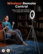 Sensyne 10'' Ring Light with 50'' Extendable Tripod Stand, LED Circle Lights with Phone Holder for Live Stream/Makeup/YouTube Video/TikTok, Compatible with All Phones - Image 3