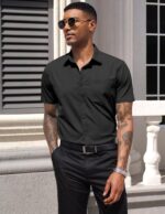 COOFANDY Men's Short Sleeve Casual Button Down Shirt Business Untucked Dress Shirts with Pocket - Image 5