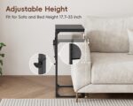 Vagusicc C Shaped End Table with Charging Station, Adjustable Height Side Table for Couch, Small Sofa Table Laptop Couch Desk, Slide Under Sofa TV Tray Tall Arm C Tables for Living Room Bedroom, Black - Image 6