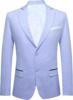 Barry.Wang Mens Casual Blazer Suit Jacket Two Buttons Sport Coat Lightweight Homecoming Business Daily Wedding Dress - Image 8