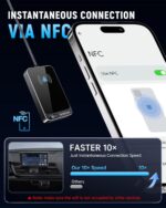 Jemluse Android Auto Wireless Adapter, Innovative Instant Connection via NFC Converts Wired to Wireless for Factory Wired Android Auto Car, Wireless Dongle Fit for Android 11+ & Cars from 2017(Gray) - Image 3