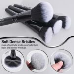 Bueart Design 19Pcs ULTRA SOFT Black labeled DENSE HAIR Makeup Brushes set Contains large powder Flat Foundation Ultimate Blending Make up Brush set Blush Face Brush Concealers contour Eyeshadow - Image 7