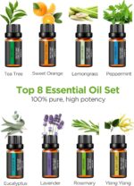 InnoGear Aromatherapy Diffuser & 8 Essential Oils Set, 300ml Premium 5-in-1 Ultrasonic Essential Oil Diffusers Scent Humidifier Aroma Diffuser Vaporizer Auto-Off Timer for Room Office Home, Yellow - Image 6
